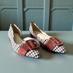 Alex Marie Houndstooth Flats with Sienna Brown Buckle